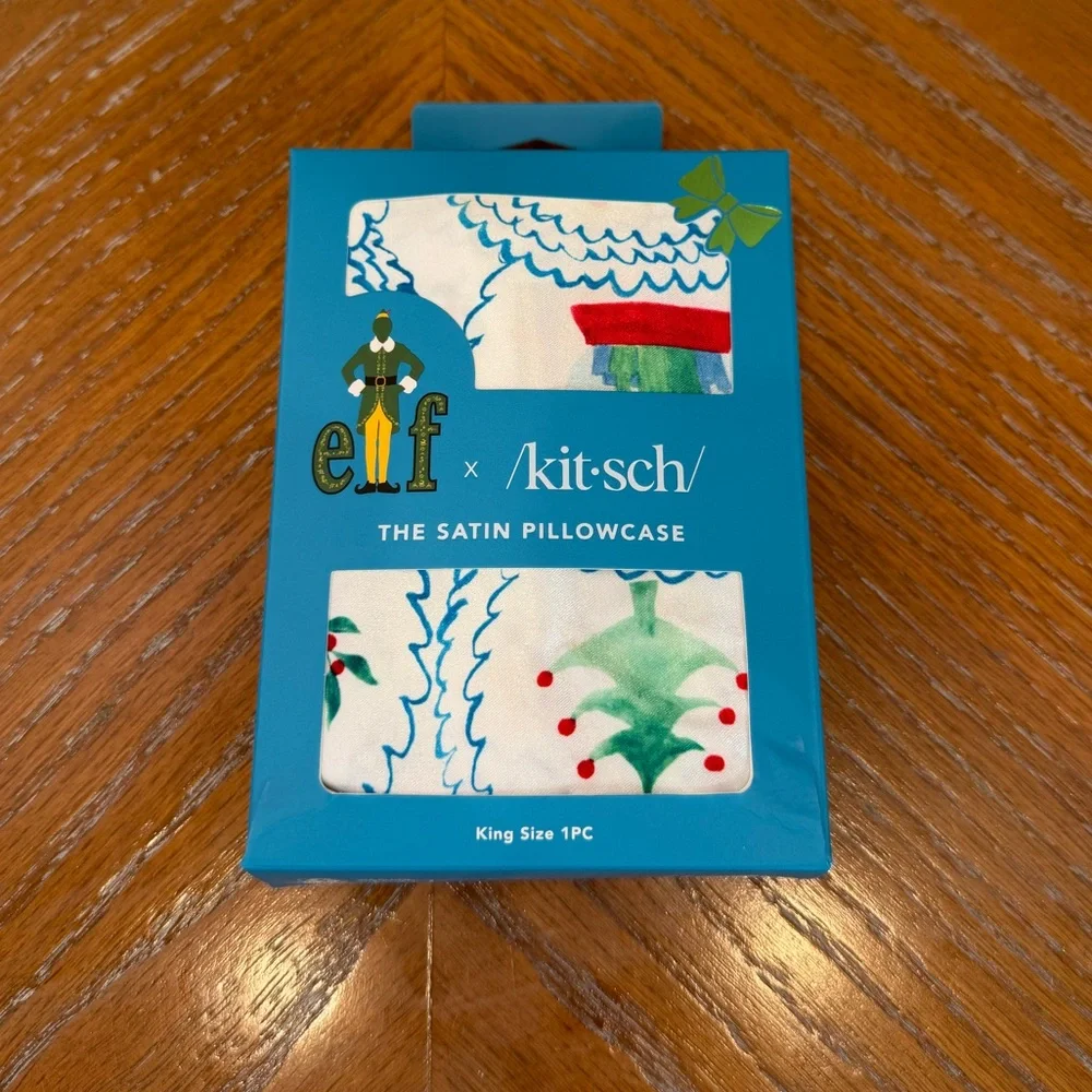 NEW Kitsch x elf Satin Pillowcase in North Pole Pillow Case - King